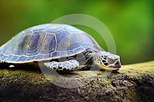 Turtle crawling on ground