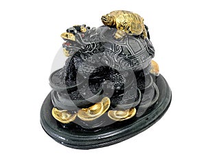 Turtle dragon stand on a pile of money vinyl sacred object