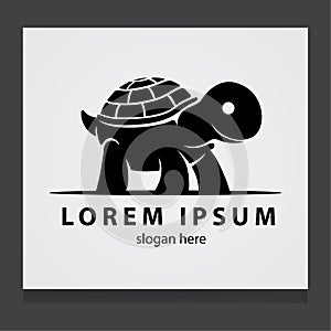 Turtle elegant animal logo design