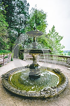 Turtle Fountain on Viewpoint English Countryside Landscape
