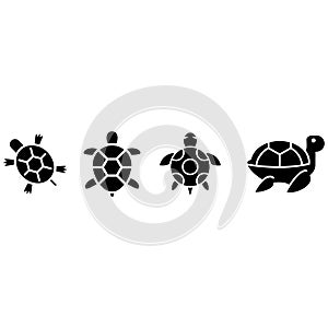 Turtle icon vector set. animal illustration sign collection. aquatic symbol.