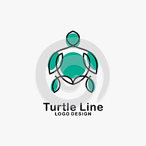 Turtle line art logo design