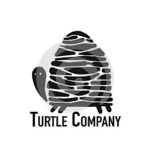 Turtle logo, black silhouette for your design