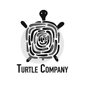 Turtle logo, black silhouette for your design