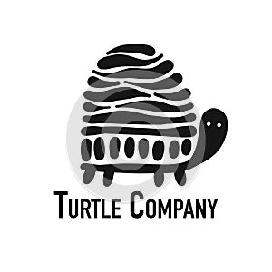 Turtle logo, black silhouette for your design