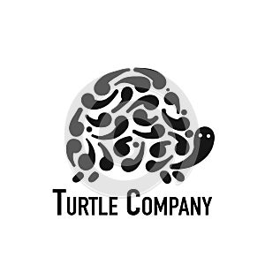 Turtle logo, black silhouette for your design