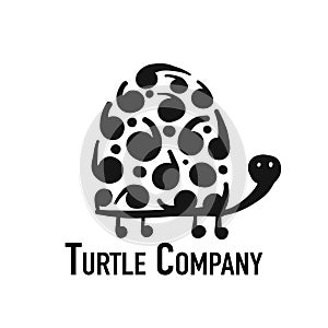 Turtle logo, black silhouette for your design