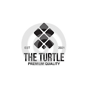 Turtle logo design formed by rhombus shape icon template