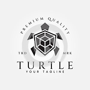 Turtle logo vector design with shield shaped shell
