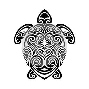 Turtle in maori tattoo style. Vector