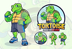 Turtle mascot design for companies or sport teams