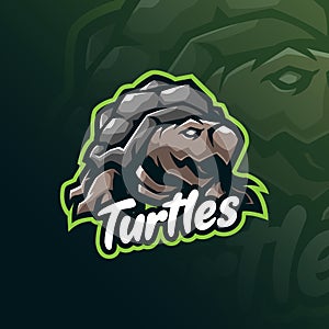 Turtle mascot logo design vector with modern illustration concept style for badge, emblem and t shirt printing. sea turtle