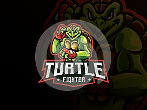 Turtle mascot sport logo design