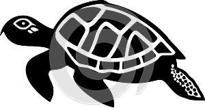 Turtle - minimalist and flat logo - vector illustration