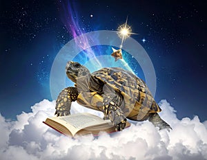 Turtle Reading in the Clouds