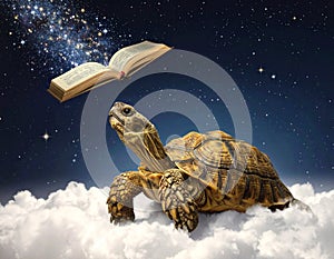 Turtle Reading in the Clouds