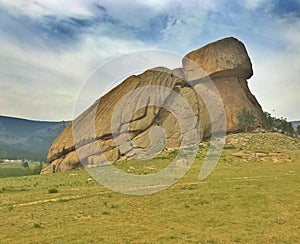 Turtle Rock in the Gorkhi-Terelj National Park in Mongolia, near Ulaanbaatar