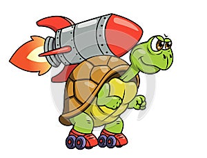 Turtle with rocket 2