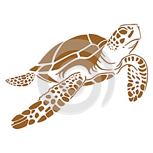 Turtle Sea Creature Printable Vector Stencil Art