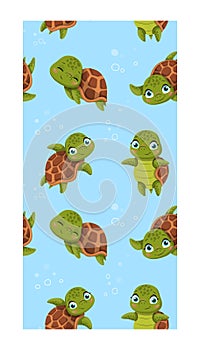 Turtle seamless pattern
