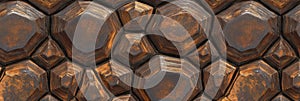 Turtle shell texture with copy space. Close-up turtle pattern. Reptile shell design. Detailed turtle shell close-up.