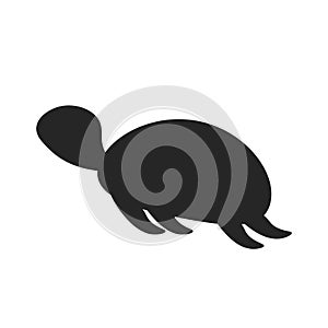 Turtle Silhouette Image White Background Is Very Suitable for website design needs and applications related to turtles