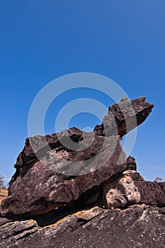 Turtle stone with blue sky