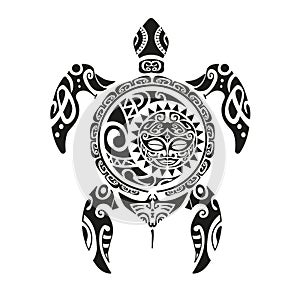 Turtle tattoo in Maori style. Vector illustration EPS10