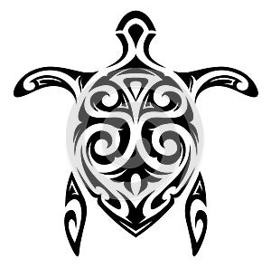 Turtle tattoo in tribal style
