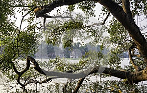 Turtle tower on the Hoan Kiem Lake Ho Guom