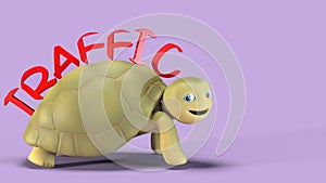 The turtle and the traffic on the shell