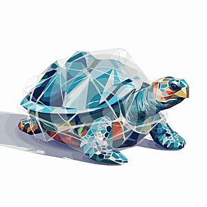 turtle trapped in plastic vector flat isolated illustration