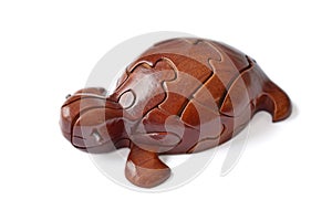 Turtle wooden decorative souvenir isolate