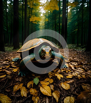 turtle in woodland