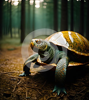 turtle in woodland