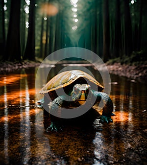 turtle in woodland