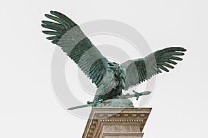 Turul eagle statue in Buda castle, Budapest