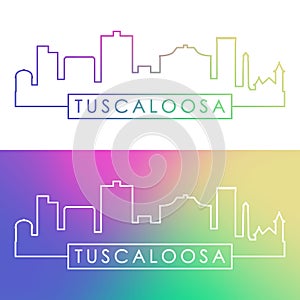 Tuscaloosa skyline. Colorful linear style. photo