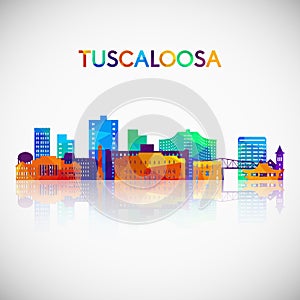 Tuscaloosa skyline silhouette in colorful geometric style. photo