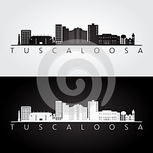 Tuscaloosa, USA skyline and landmarks silhouette photo