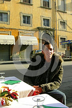 Tuscan cafe man Italy