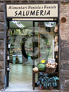 Tuscan grocery store in Siena, Tuscany, Italy