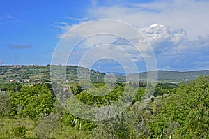 Tuscan hills and villages