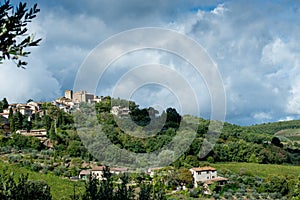 Tuscan landscape early autumn and dramatic sky