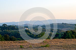 farmhouse in the Tuscan countryside with ancient hamlet