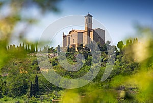 Tuscan rural landscape with church