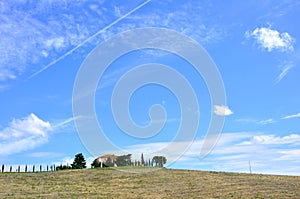 Tuscan summer sky and landscape , Italy