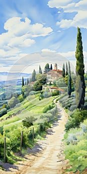 Tuscan Valley: Jujil\'s Biedermeier-inspired Anime Art With Photorealistic Detail