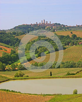 Tuscan Valley with San Gimignano