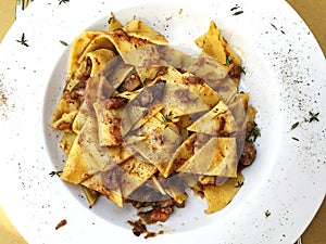 Tuscan wild boar pappardelle photo